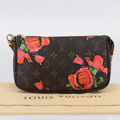 Louis Vuitton Pochette Accessoires Limited Edition Monogram Roses, Multicolour, Canvas, Clutch
