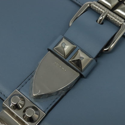 Prada Elektra Studded Leather, Blue, Leather, Shoulder Bag