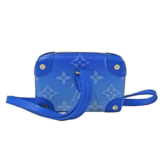 Louis Vuitton Porte-Monnaie Plat Coin Purse Monogram Multicolor, Blue, Canvas, Wallet