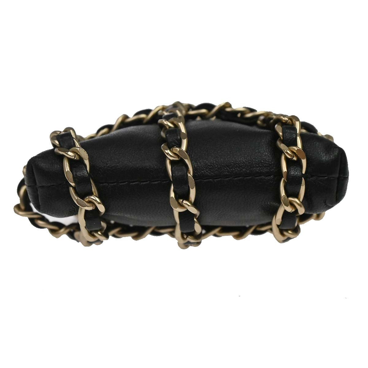 Chanel Tech Me Out Clutch With Chain Lambskin, Black, Leather, Clutch
