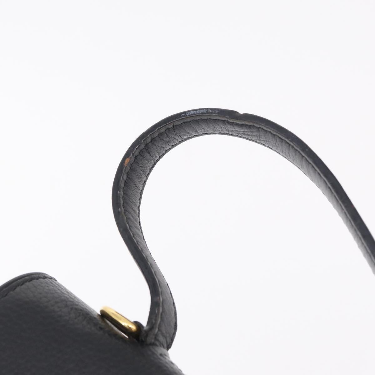 Celine Top Handle Leather, Black, Leather, Handbag