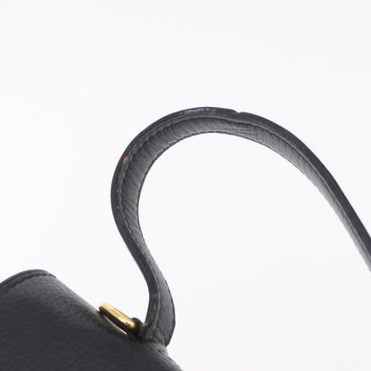 Celine Top Handle Leather, Black, Leather, Handbag