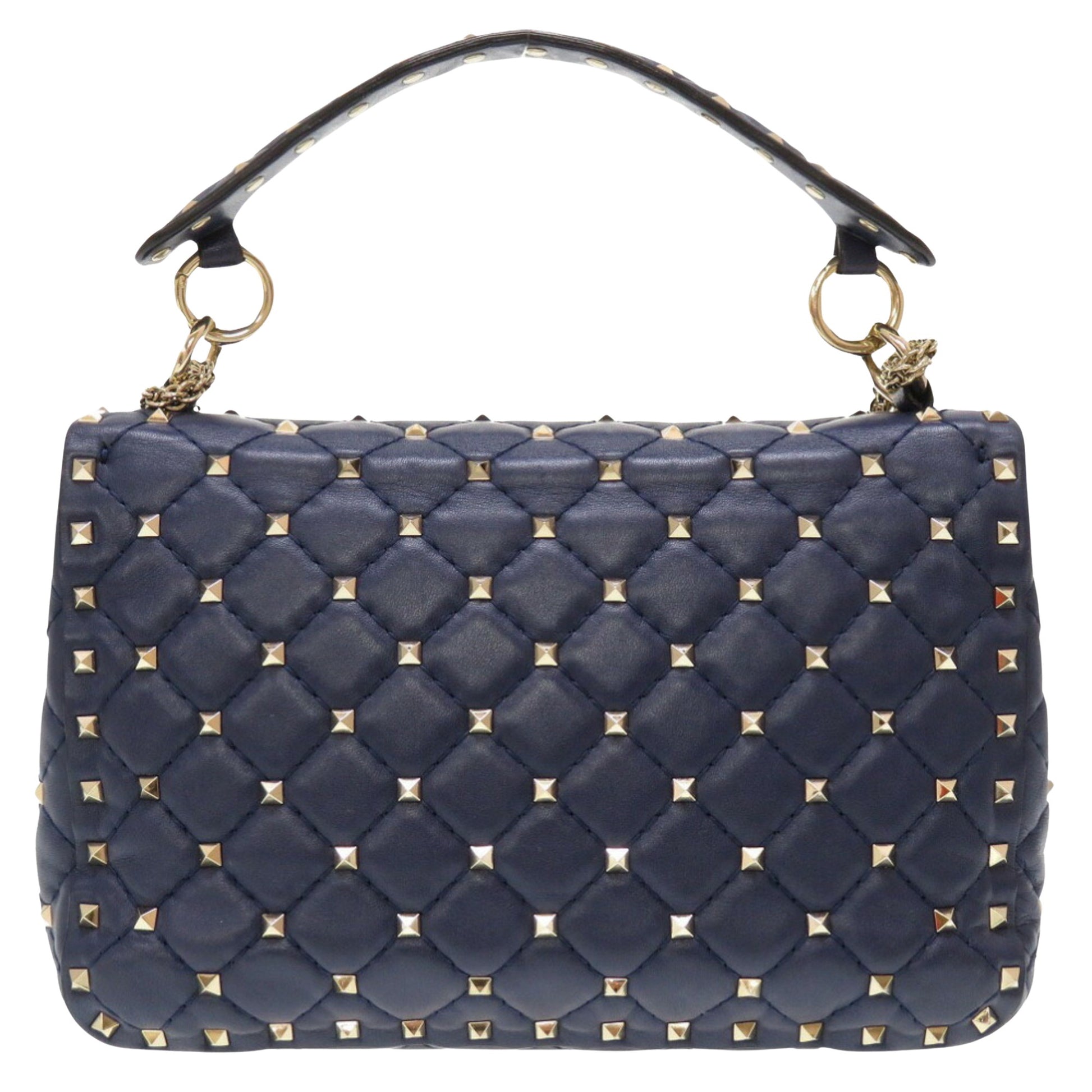 Valentino Garavani VLTN, Navy, Leather, shopper