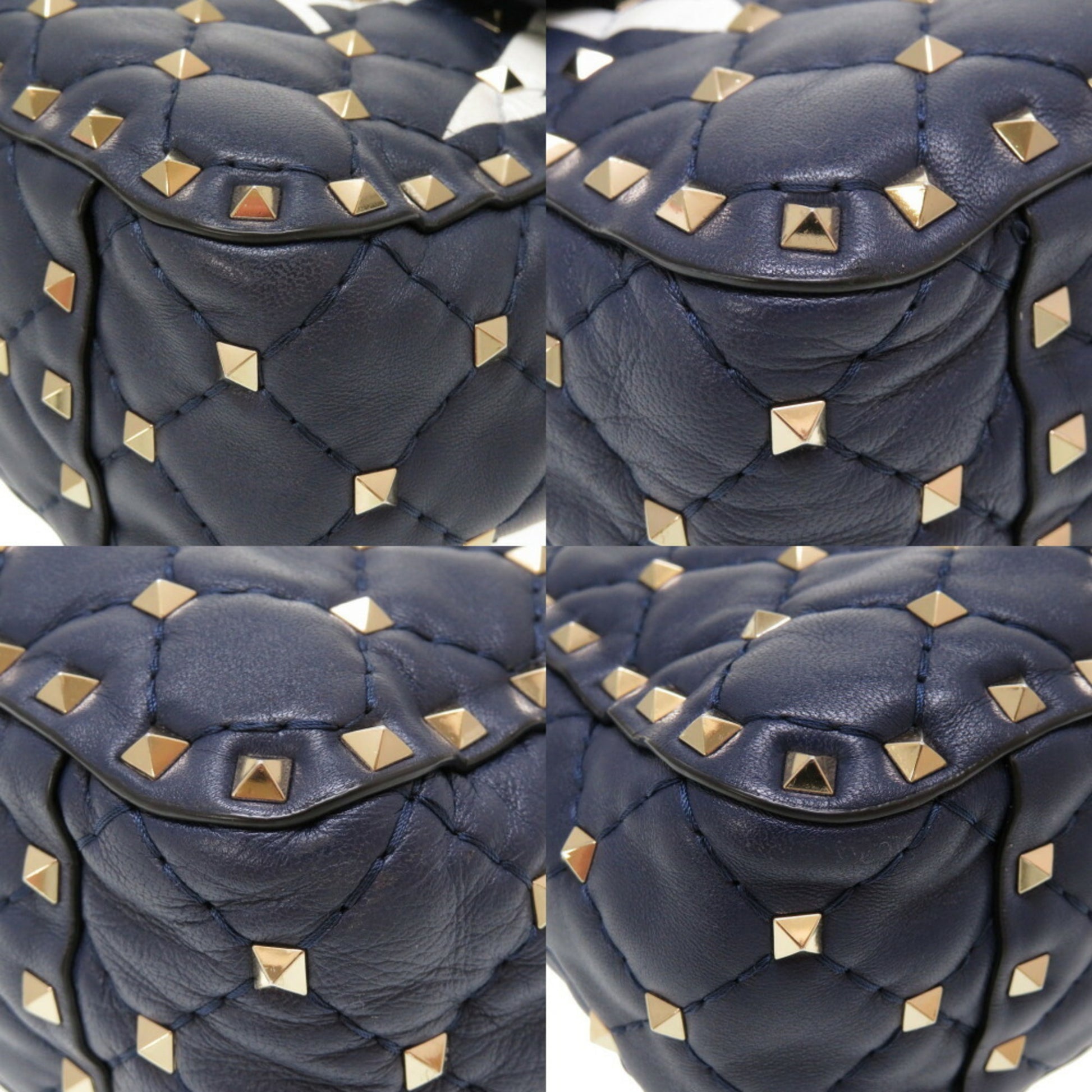 Valentino Garavani VLTN, Navy, Leather, shopper