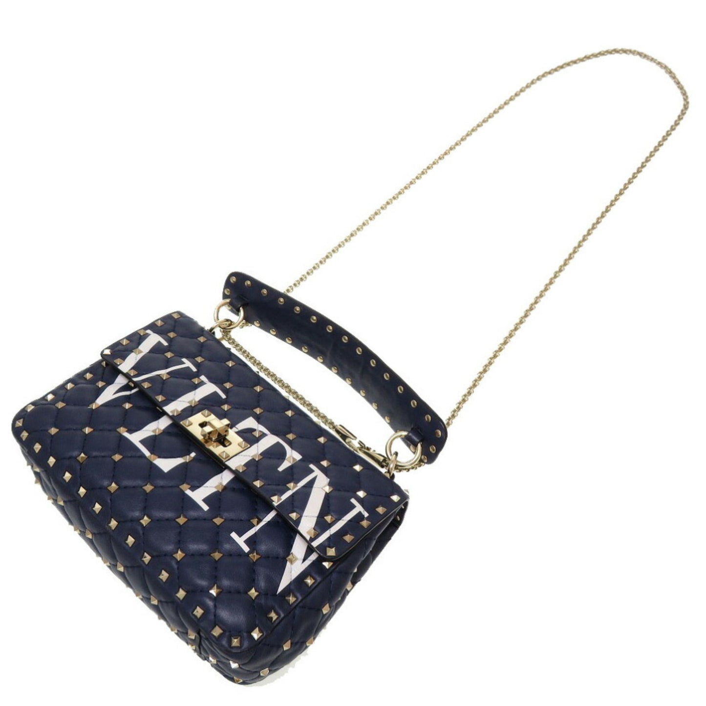 Valentino Garavani VLTN, Navy, Leather, shopper