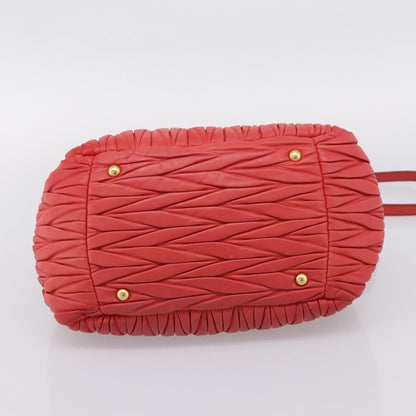 Miu Miu Madras Bowler Matelasse Leather, Red, Leather, Handbag