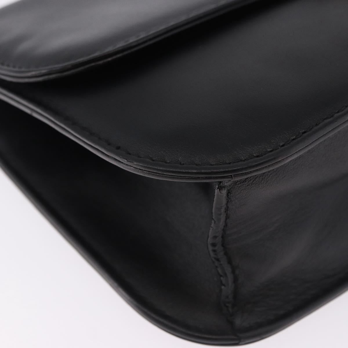 Valentino Garavani Glam Lock Leather, Black, Leather, Shoulder Bag