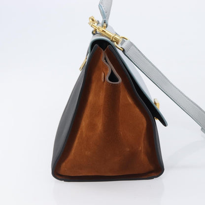 Celine Trapeze Leather, Blue, Leather, Handbag