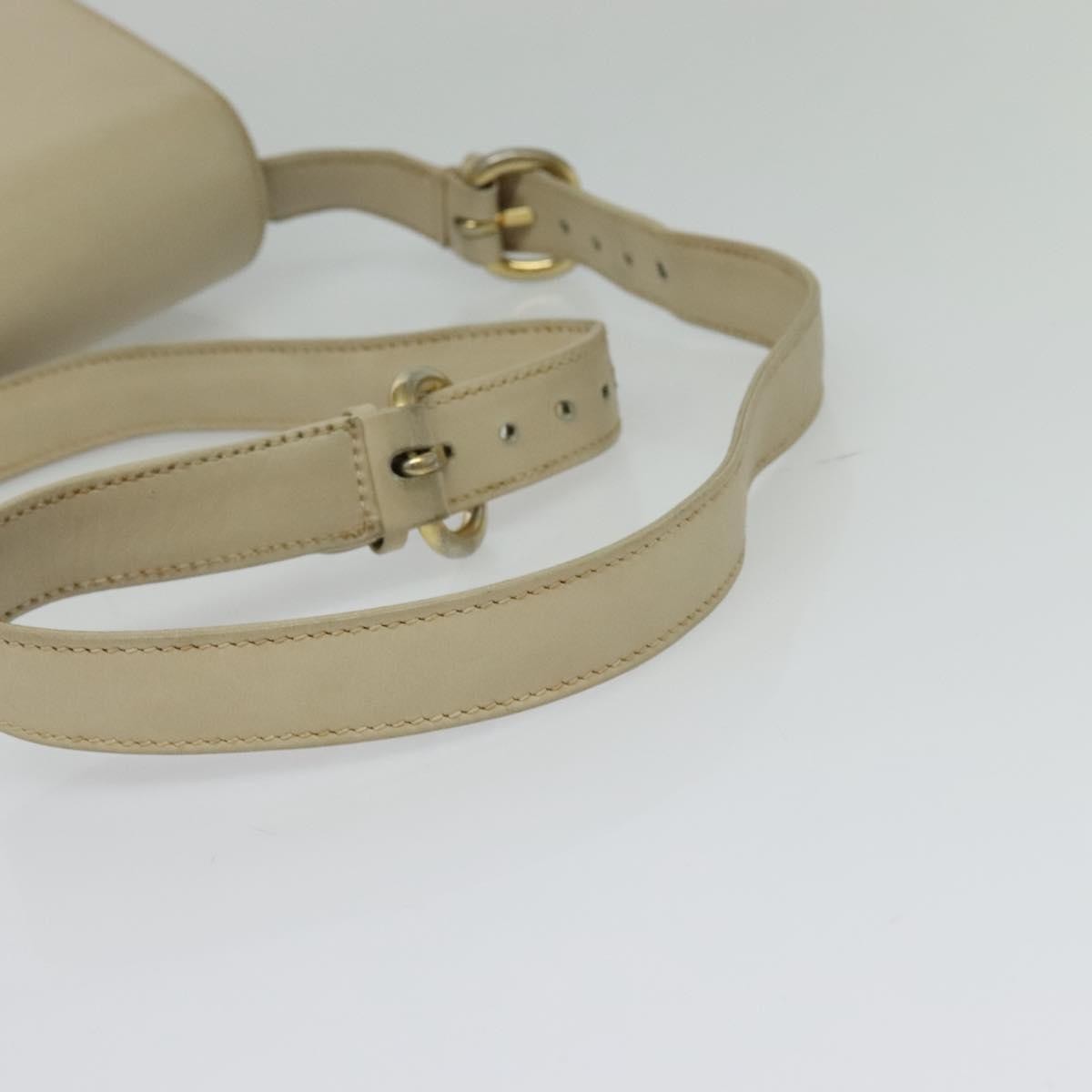Gucci Vintage Flap Leather, Beige, Leather, Shoulder Bag