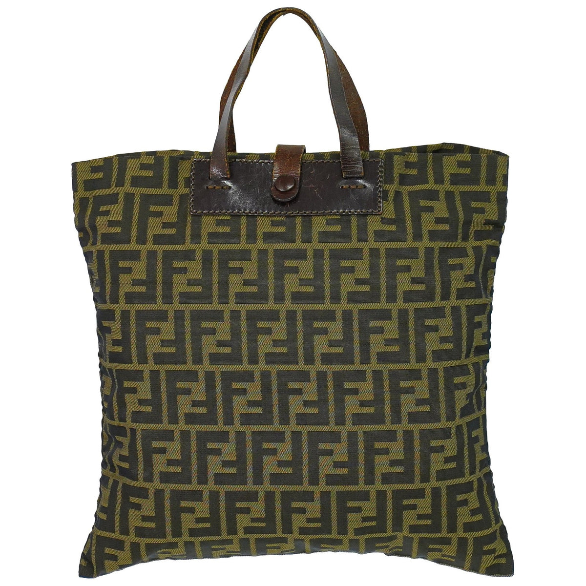 Fendi Convertible Zucca Canvas, Brown, Canvas, Tote Bag