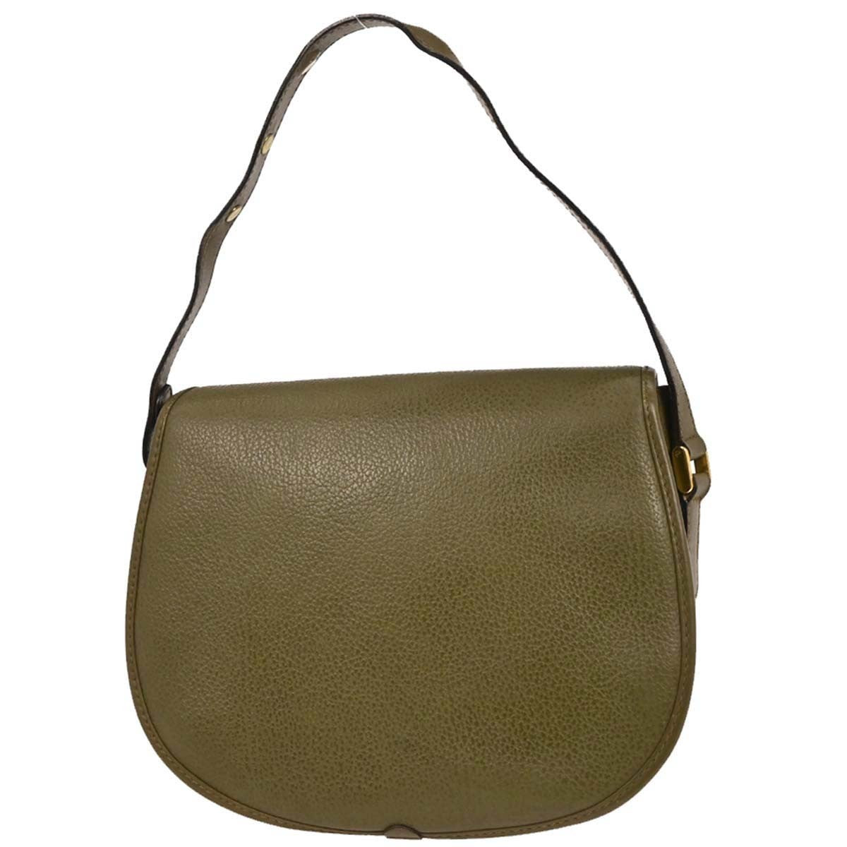 Gucci Vintage Leather, Green, Leather, Handbag