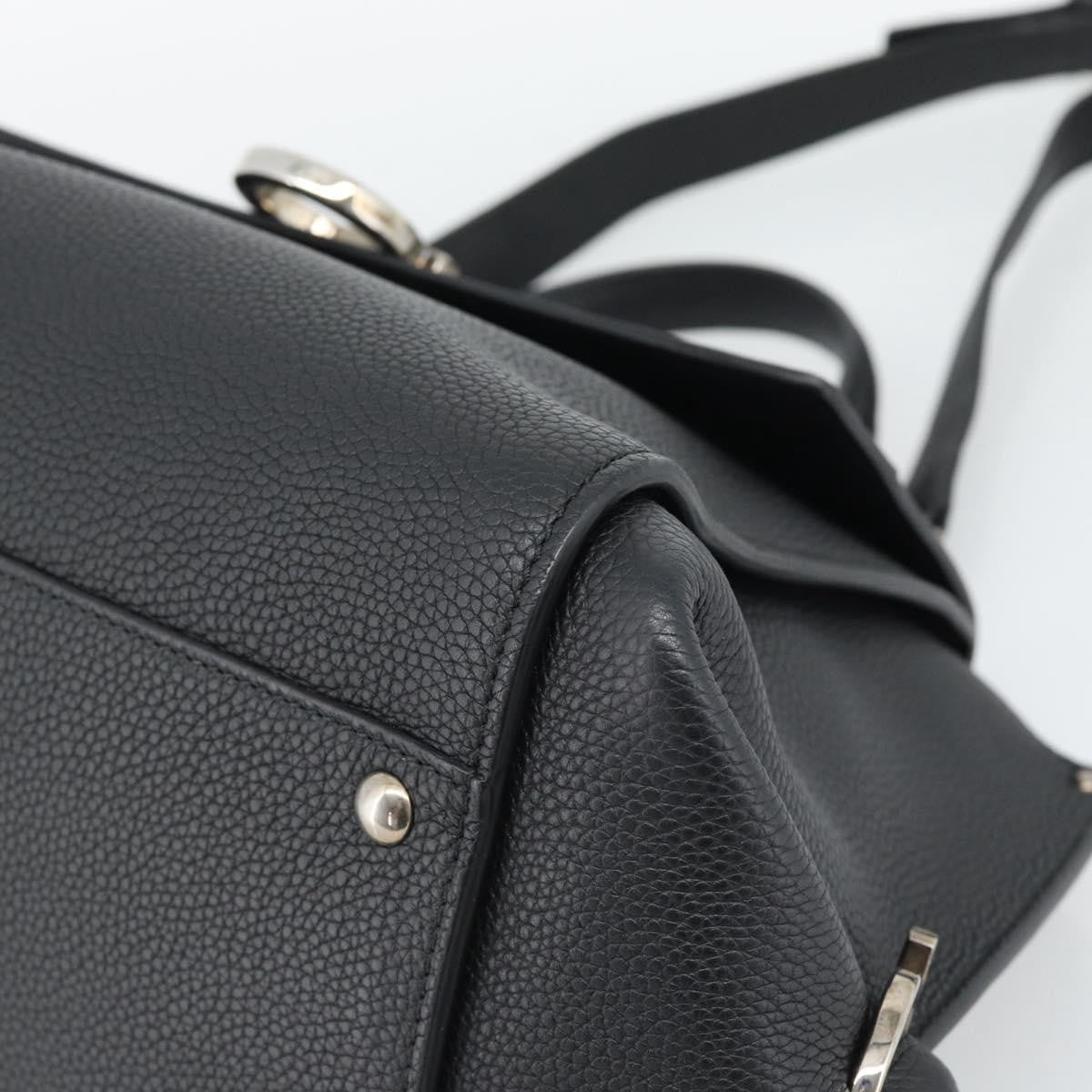 Salvatore Ferragamo Sofia Satchel Grainy Leather, Black, Leather, Handbag