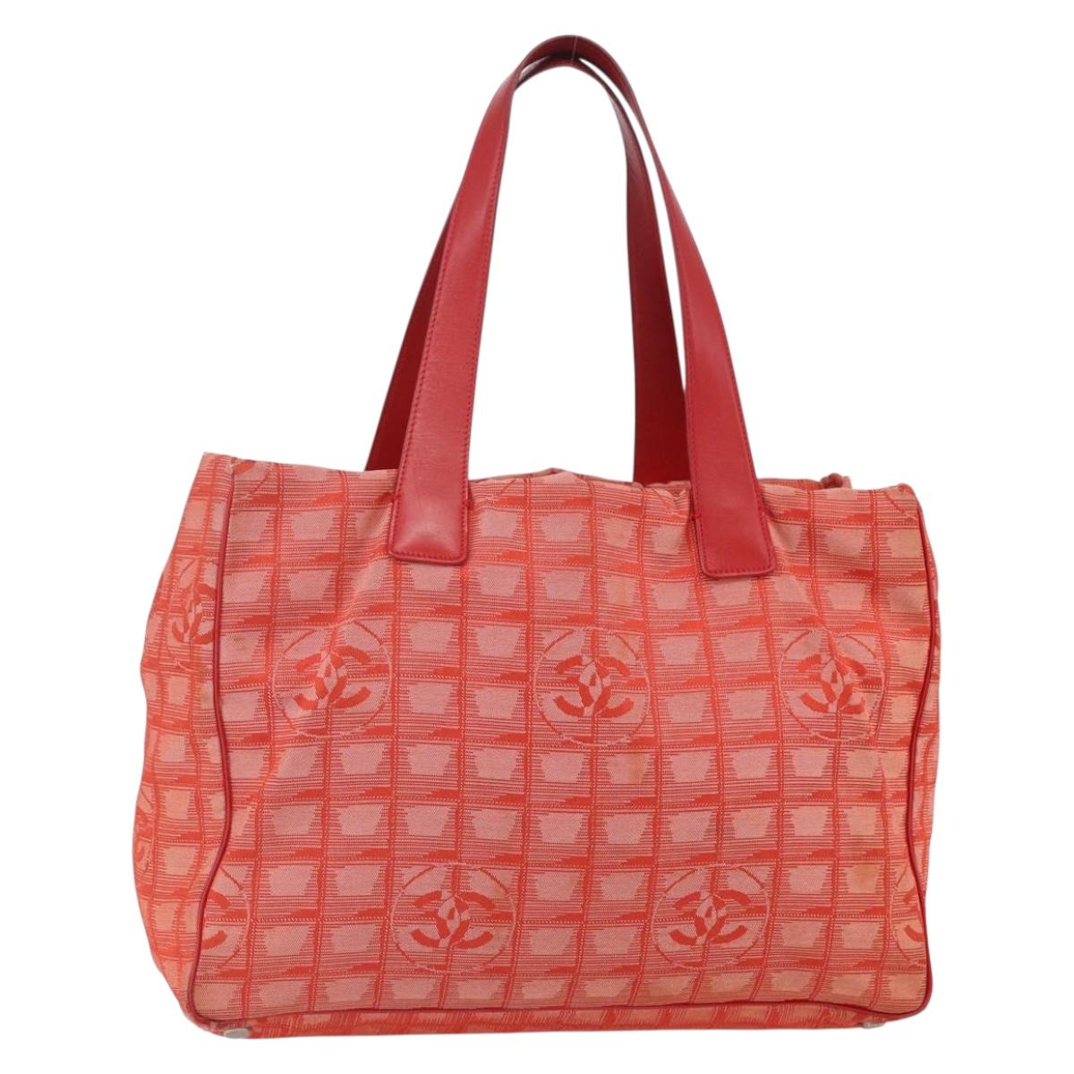Chanel Travel Line Tote Nylon, RED, NYLON, Tote bag