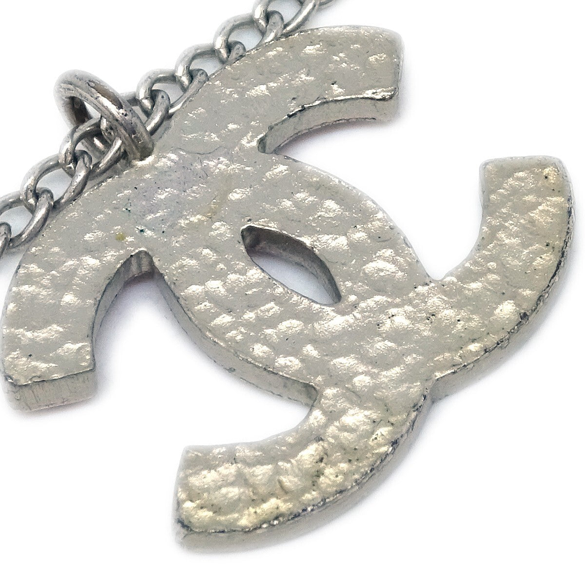 Chanel CC Pendant Metal, Silver, Silver Plated, Necklace
