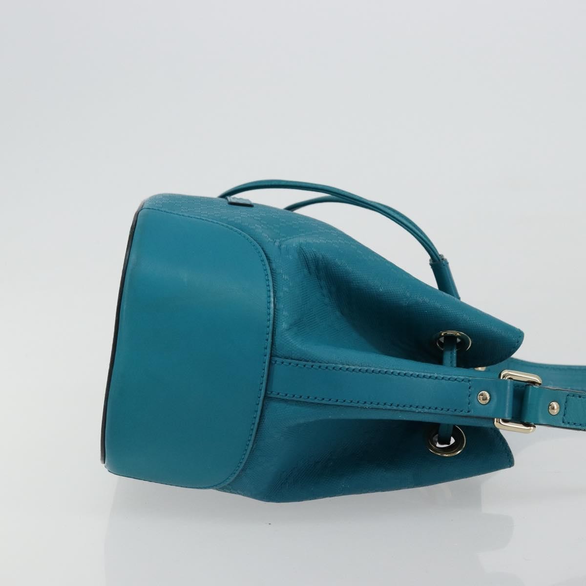 Gucci Bright Bucket Diamante Leather, Blue, Leather, Shoulder Bag
