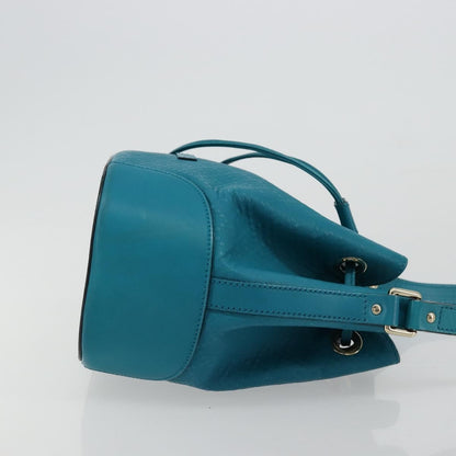 Gucci Bright Bucket Diamante Leather, Blue, Leather, Shoulder Bag
