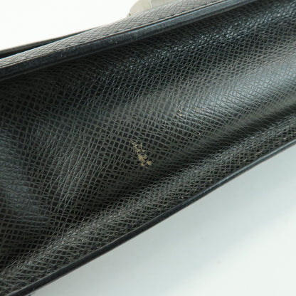 Louis Vuitton Selenga Pochette Taiga Leather, Gray, Leather, Clutch