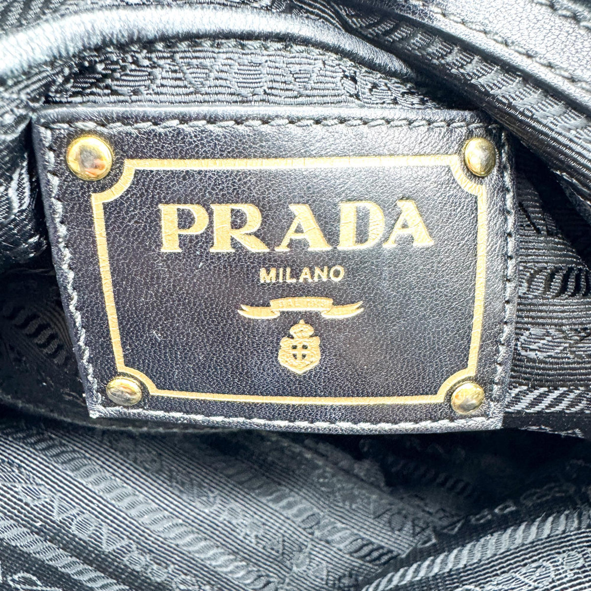Prada Gaufre Convertible Leather and Tessuto, Black, Nylon, Tote Bag