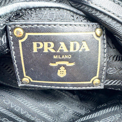Prada Gaufre Convertible Leather and Tessuto, Black, Nylon, Tote Bag