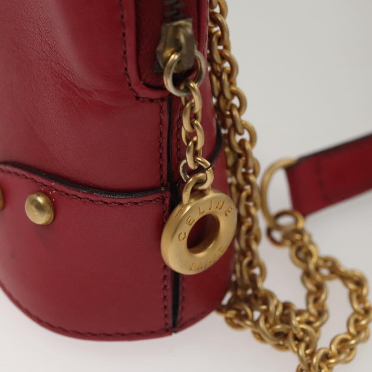 Celine Vintage Leather, Red, Leather, Shoulder Bag