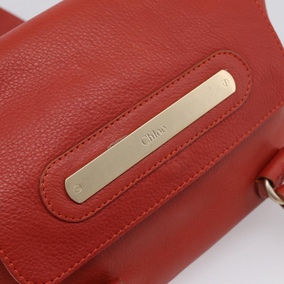 Chloe Handbag Leather, Red, Leather, Handbag