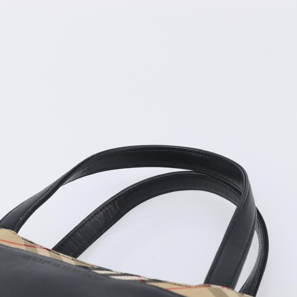 Burberry Nova Check Leather and Nylon, Black, Leather, Handbag