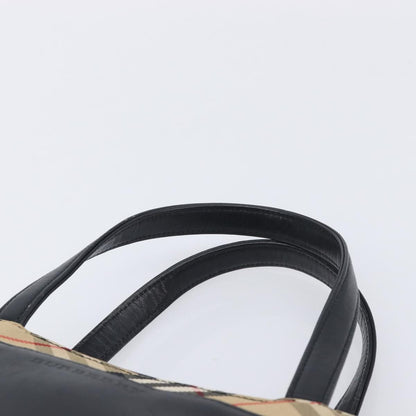 Burberry Nova Check Leather and Nylon, Black, Leather, Handbag