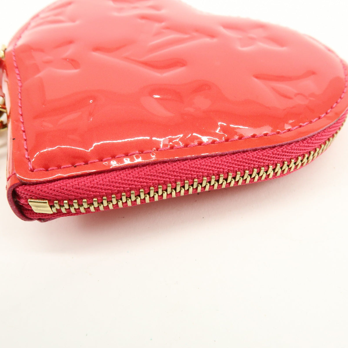 Louis Vuitton Heart Coin Purse Monogram Vernis, Pink, Patent Leather, Clutch