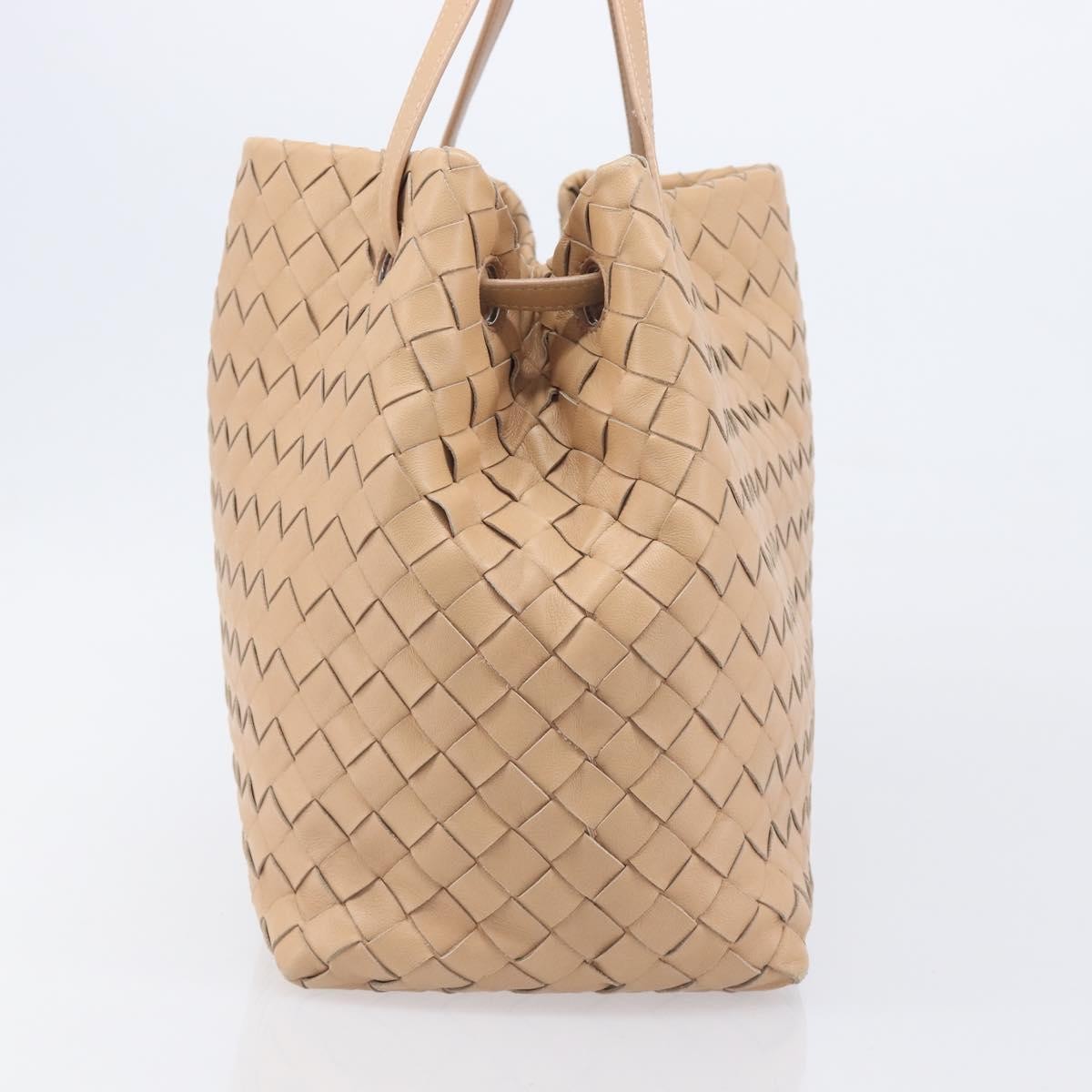 Bottega Veneta Garda Intrecciato Nappa, Beige, Leather, Handbag