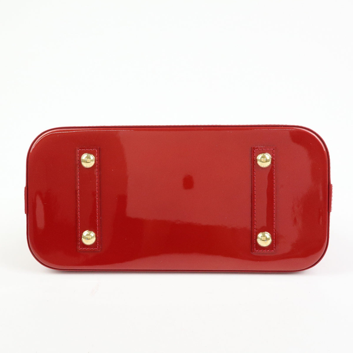 Louis Vuitton Alma Monogram Vernis, Red, Patent Leather, Handbag