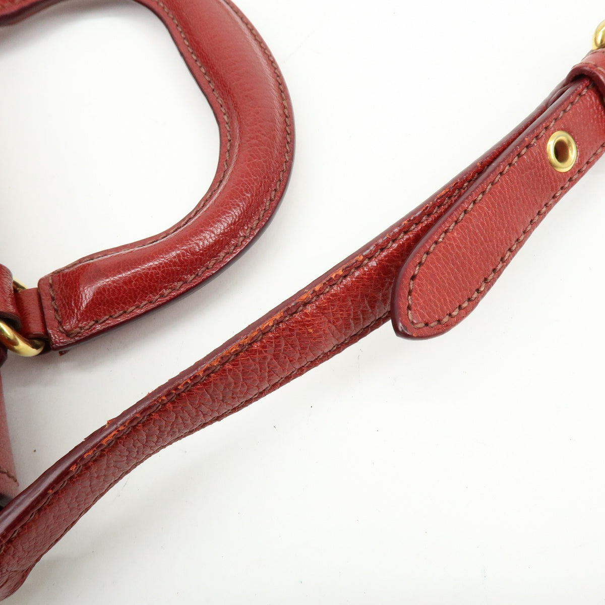 Miu Miu Madras Top Handle Leather, Red, Leather, Handbag