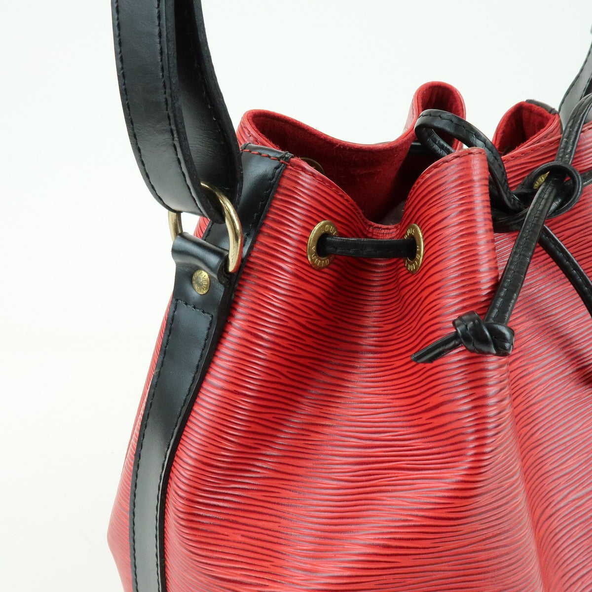 Louis Vuitton Bicolor Petit Noe Epi Leather, Red, Leather, Handbag