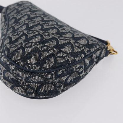 Christian Dior Vintage Saddle Bag Canvas, Navy, Canvas, Clutch