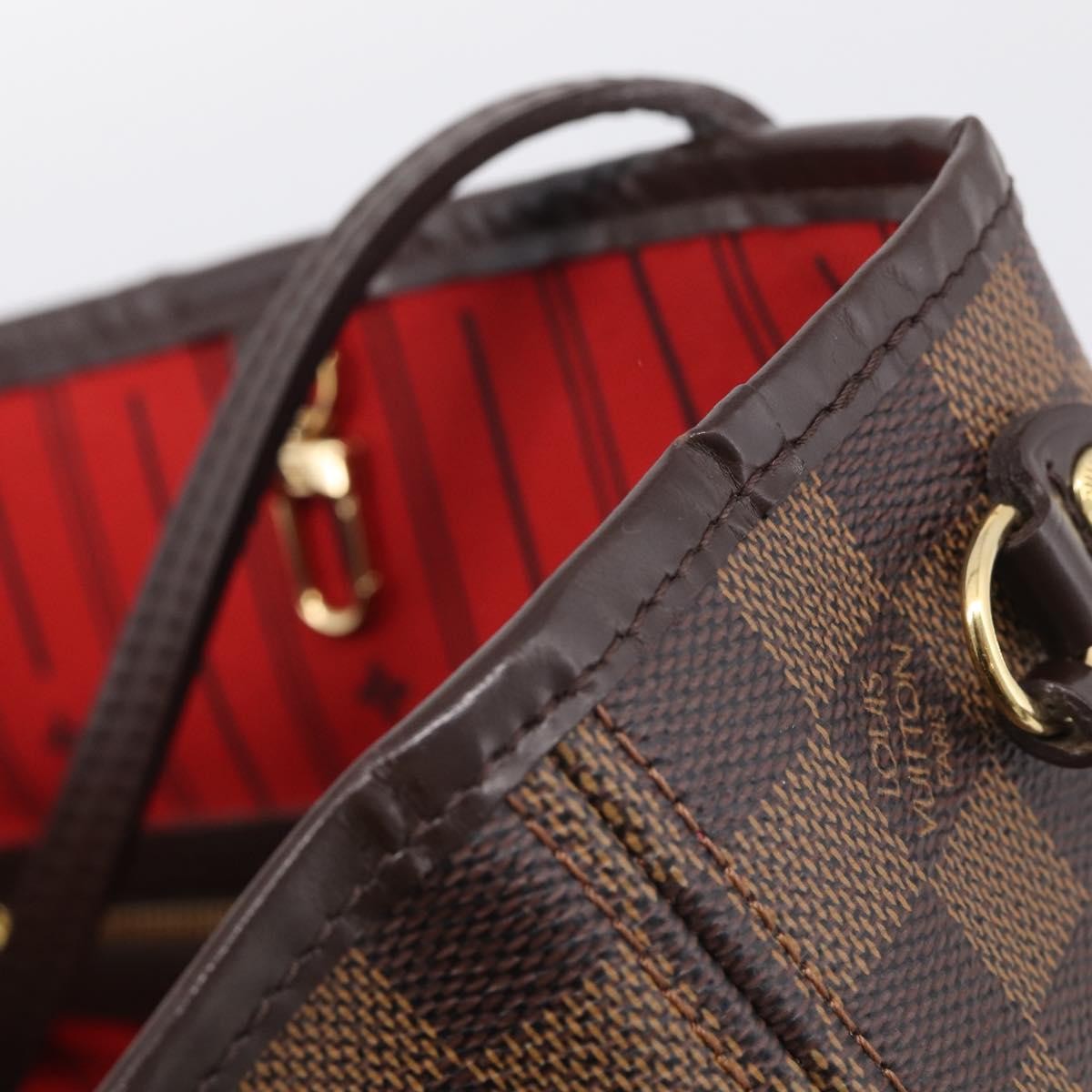 Louis Vuitton Neverfull Damier, Brown, Canvas, Tote Bag