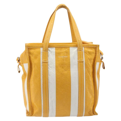 Balenciaga Bazar Leather, Yellow, Leather, Tote Bag