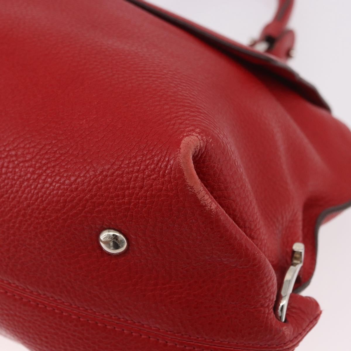Salvatore Ferragamo Sofia Satchel Grainy Leather, Red, Leather, Handbag