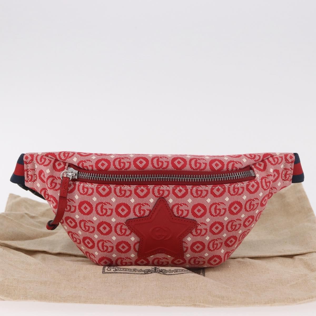 Gucci Children's Belt Printed GG Coated Canvas, Red, Canvas, Handbag