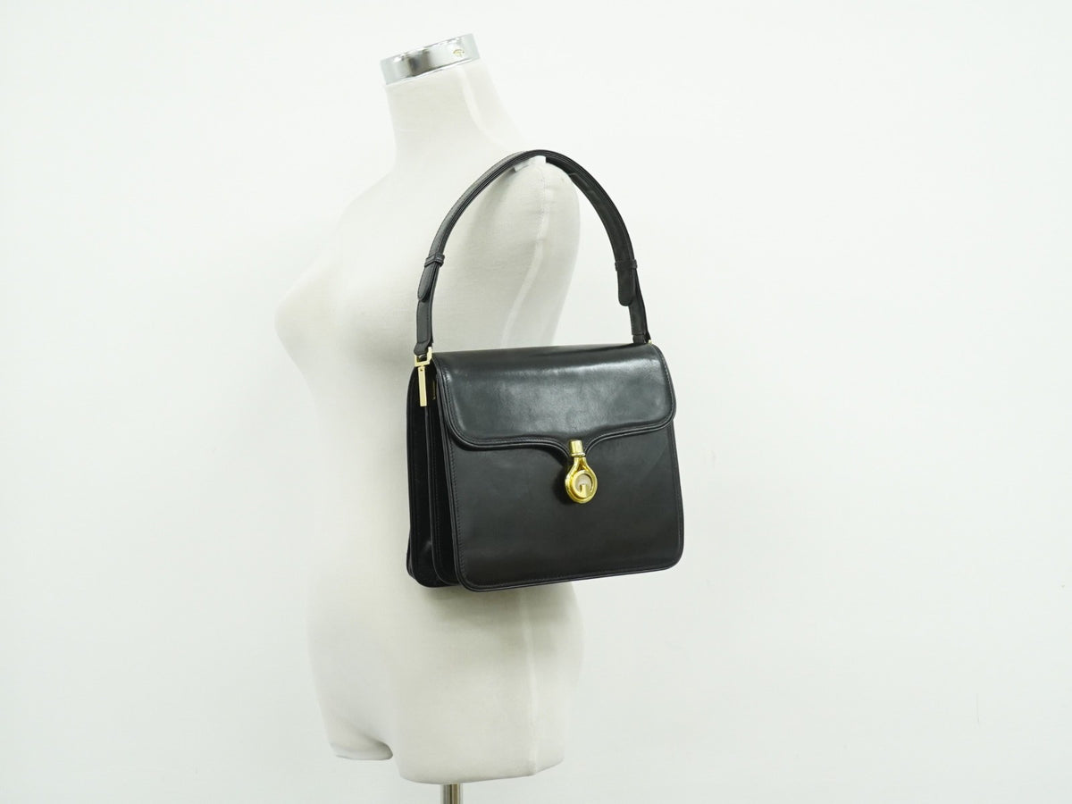 Gucci Shoulder Leather, Black, Leather, Shoulder Bag