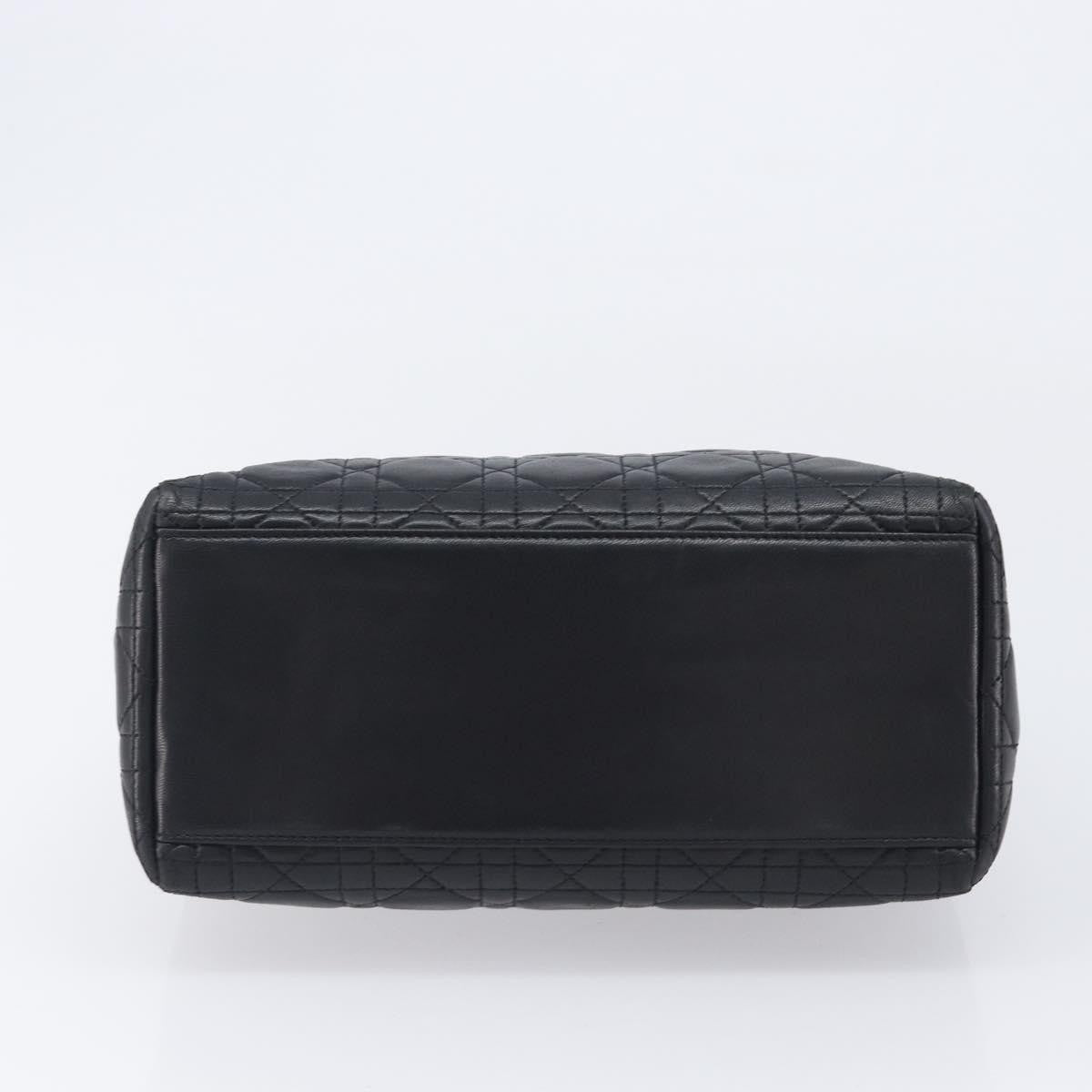 Christian Dior Vintage Lady Dior Cannage Quilt Lambskin, Black, Leather, Handbag