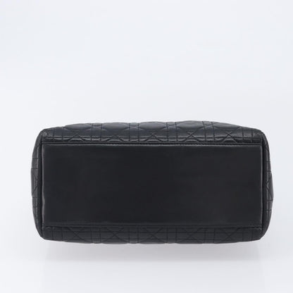 Christian Dior Vintage Lady Dior Cannage Quilt Lambskin, Black, Leather, Handbag