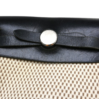 Hermes Herbag Toile and Leather, Beige, Canvas, Handbag