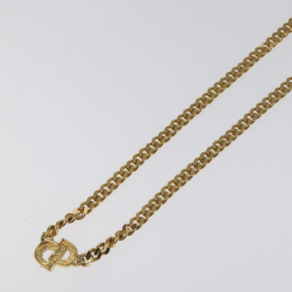 Christian Dior CD Pendant Metal and Crystals, Gold, Metal, Necklace