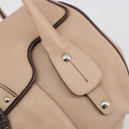 Salvatore Ferragamo Gancini Leather, Beige, Leather, Crossbody Bag
