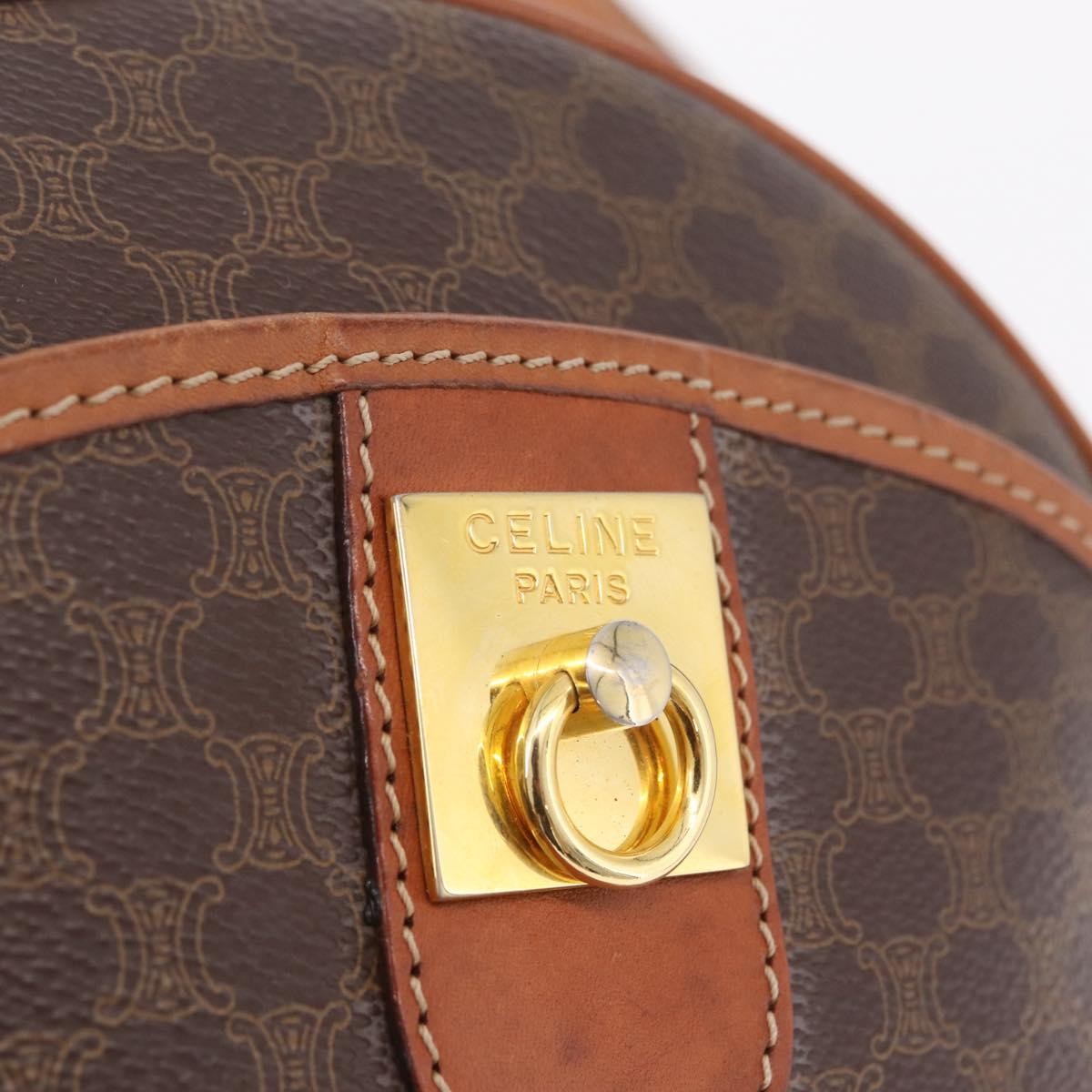 Celine Macadam Shoulder Leather, Brown, Canvas, Crossbody Bag