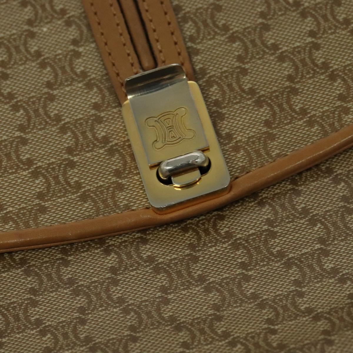 Celine Vintage Macadam Canvas and Leather, Beige, Canvas, Handbag