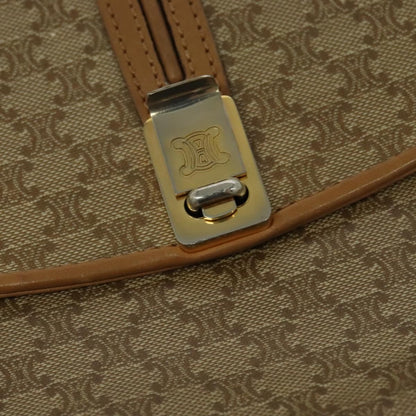 Celine Vintage Macadam Canvas and Leather, Beige, Canvas, Handbag