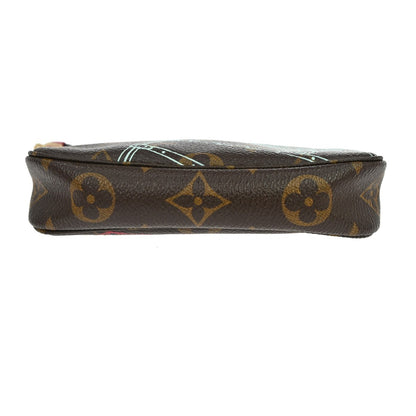 Louis Vuitton Mini Pochette Limited, Brown, Canvas, Clutch