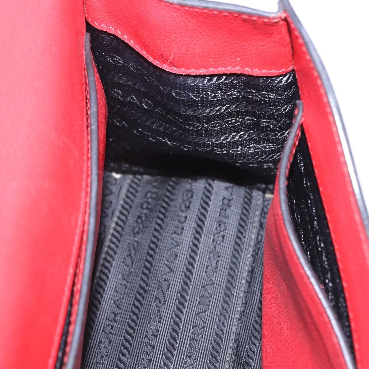 Prada Sound Studded Quilted Leather, Red, Leather, Handbag