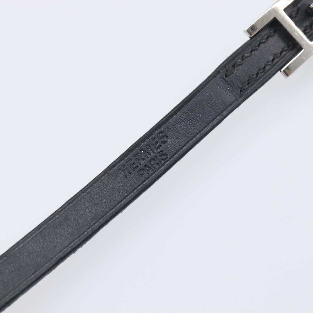 Hermes Hapi 3 Leather with Metal, Black, Leather, Bracelet