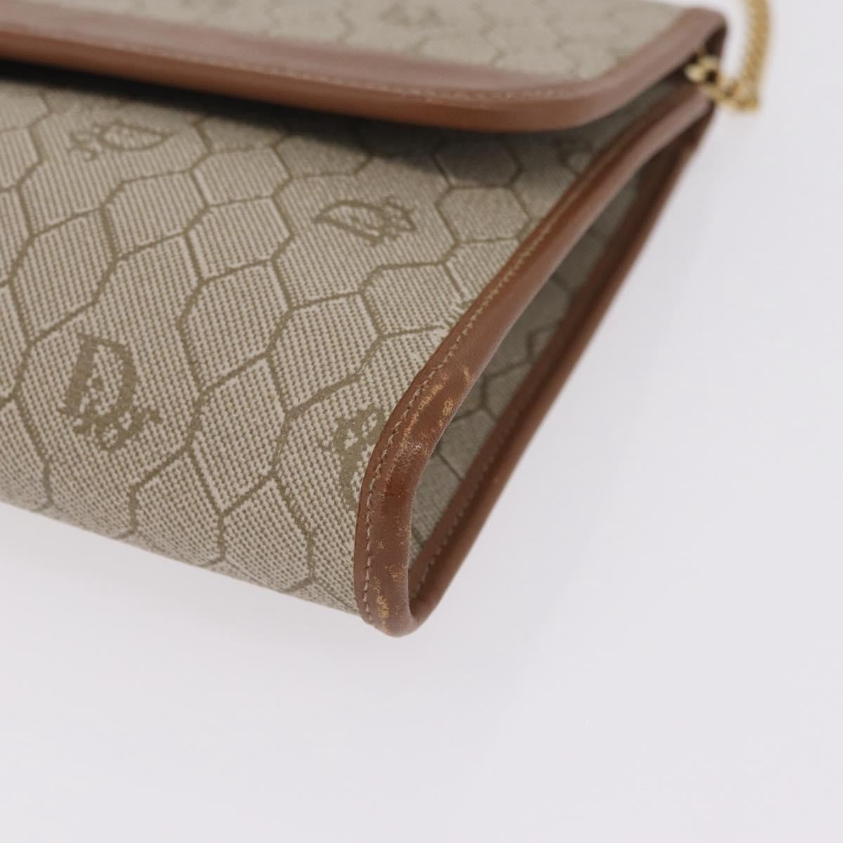 Christian Dior Vintage Honeycomb Canvas, Beige, Canvas, Shoulder Bag